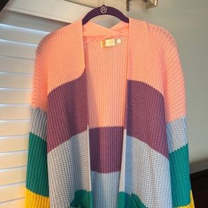 Rainbow duster sweater
